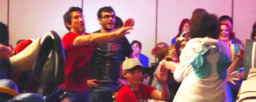 markiplier:  barrykramered:  mark and ray seeing the love of their lives  I was so close to touching him… 