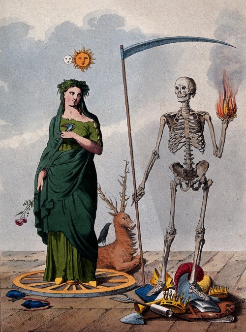 deathandmysticism:Two allegorical figures, 18th century