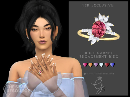 TSR EXCLUSIVE: Rose Garnet Engagement RingAnother engagement ring for your lucky sims! Comes in a fe