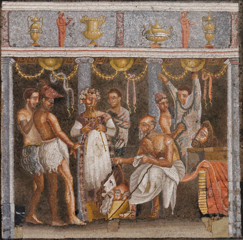 annonavi-barocco: Choregos and actors, Roman mosaic.