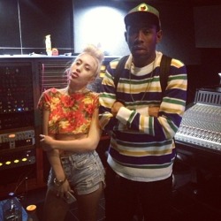 getsomeabstrakt:  Kali Uchis x Tyler The Creator in the studio.