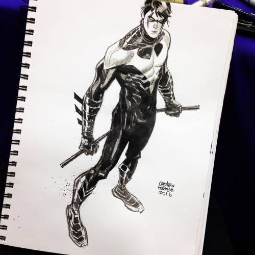 Dick Grayson inked commission at #dallasfanexpo in AA. #andrewrobinson #dccomics (at Dallas Comiccon