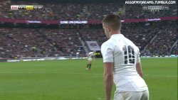 assofmydreams:England rugby player George Ford. I love the way he really sticks his ass out when taking the penalty kicks, if I was the referee I’d be  constantly awarding penalties to England just so I could see George do  this.