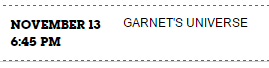 Check out what popped up on the drop-down schedule for November 13th!
