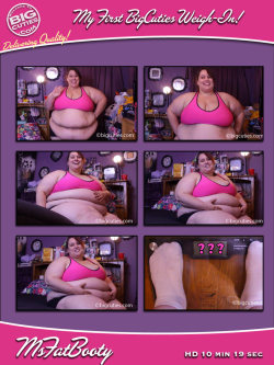 msfatbootybbw:  Hey guys!  It’s that time again. Time to step on the scale and hear its tale. And what a tale it is! I’ve been feeling fatter lately, and now I know why. But how much fatter, you ask? Watch and see for yourself! And after the weigh-in,