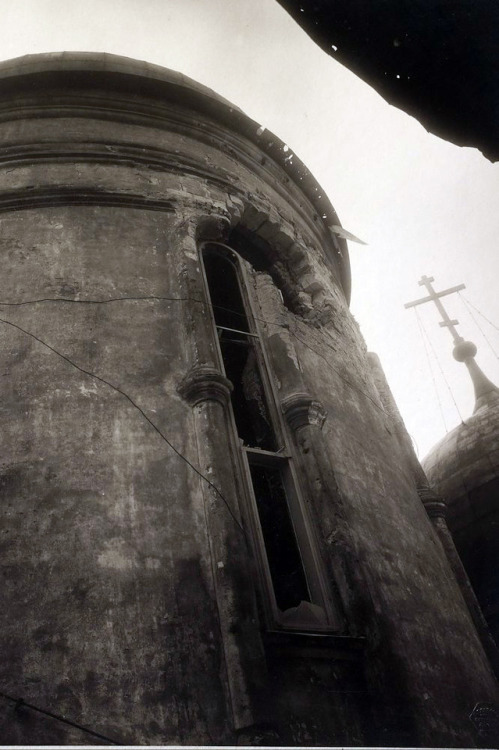 Dormition Cathedral (1479), Moscow, damaged by the artillery fire in late October - November 3, 1917