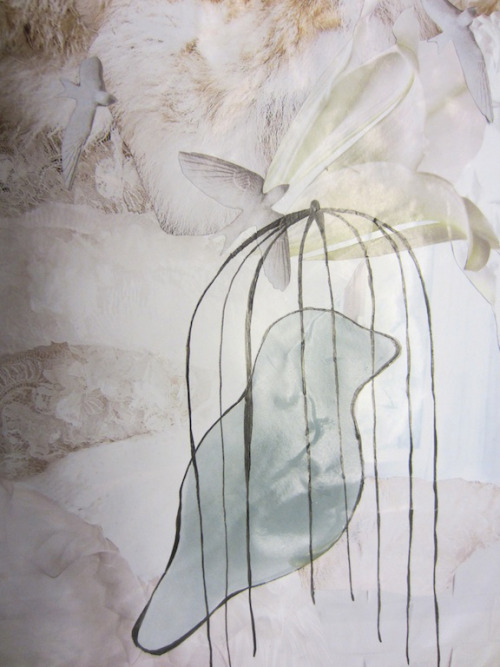 I made a collage by cutting out pictures from magazines. I wanted to create an artwork that had a pl