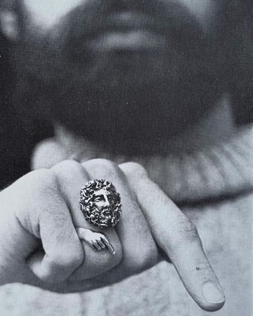 unsubconscious:A cast gold figure ring by Joseph R. Addotta featured in “California Design Eleven”, Pasadena Art Museum, 1971