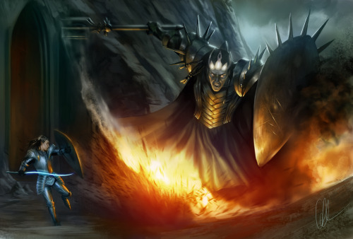 Fingolfin and Morgoth  (via Fingolfin and Morgoth by Gerwell on deviantART)