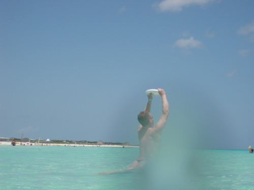 Frisbee in Cuba!  Water on the Lens!