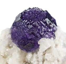 Fuckyeahmineralogy:  Fluorite On Calcite With Dolomite; Shangbao Mine, Hunan Prov.,