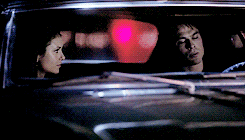 twin-flames:  damon and elena + lights 