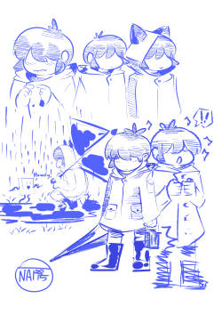 I Remember drawing a child wearing a raincoat…just