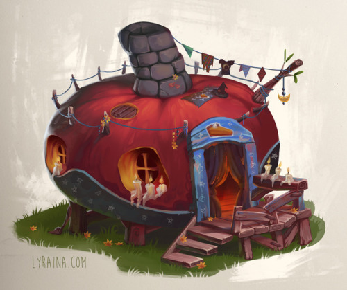 lyraina:Another little house thingy! This is me looking forward to pumpkin (pie) season. And hoping 