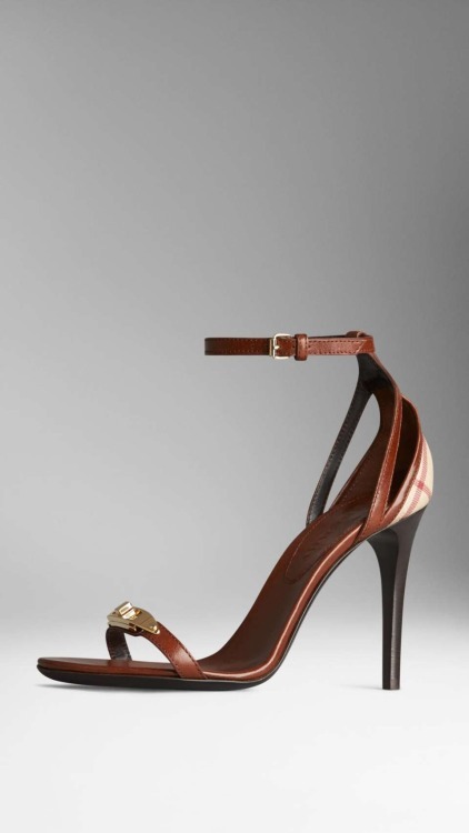 High Heels Blog Lock Detail Bridle Leather Sandals via Tumblr