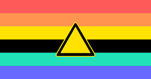 [ID: 2 Flags. 1st Flag Has 9 Stripes. Colors Are Listed In Order From Top To Bottom: Blue, Light Blue-green,