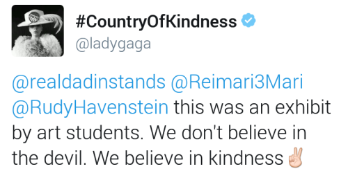 brooklynnightss: gagafanbasedotcom: Lady Gaga defends herself after accusations of satanism on Twitt