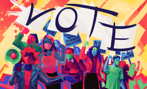 The VOTE window poster I painted for Planned Parenthood last month!I voted by mail in California yes