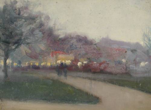 George Pontin (1872-1949) - Evening, Marlands. 1900. Oil on paper.