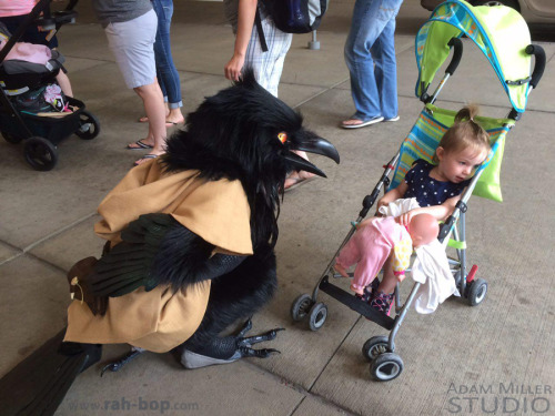 rah-bop:  Some photos of my kenku costume at Anthrocon 2016, taken by @adammillerstudio! Oh boy did I ever have a lot of fun! The other raven in these photos is @qawstume and the snowy owl we are mobbing is @crystumes, who made both of the blanks that