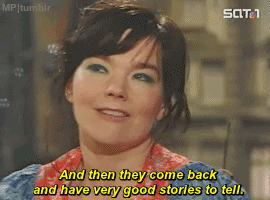 howtobeafuckinglady:melodieux-perroquet:Björk talks hobbies in Iceland on Die Harald Schmidt Show, J