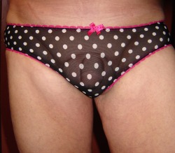 Black See Thru Poka Dot Bikini.