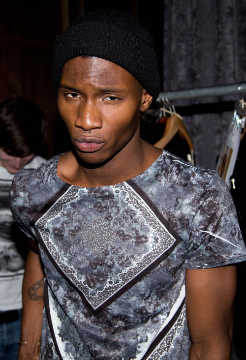 black-boys:Adonis Bosso - Backstage at Jeffrey Fashion Cares 2013Ph: Greg Mitola &amp; J.C. Parra