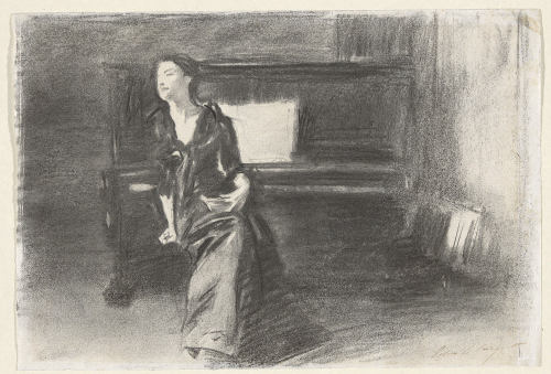 Lady at the PianoJohn Singer Sargent (American; 1856–1925)undatedBlack chalk Yale University Art Gal