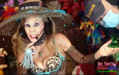 DomCon 2020 Virtual: Mistress of Ceremonies Dr. Susan Block, Sunday Mistress Tea, The Bonobo Way &am