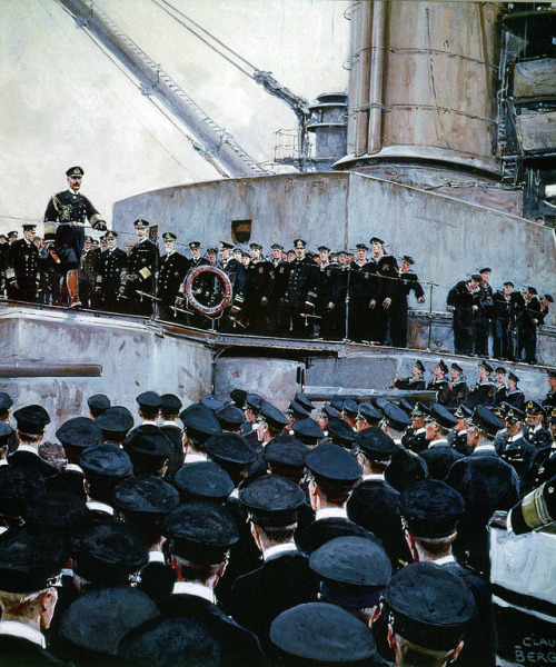 poor-bloody-infantry:Kaiser Wilhelm II addressing naval officers after the Battle of Jutland (Skager