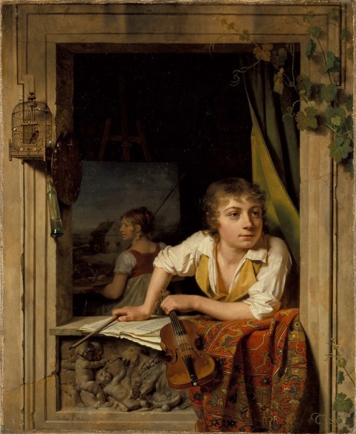 Painting and Music (Portrait of the Artist’s Son), Martin Drolling, 1800