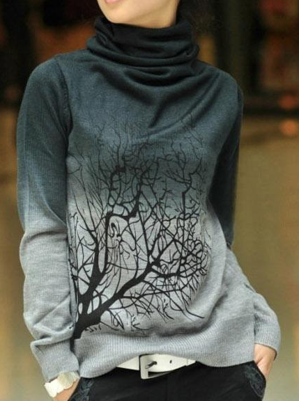 Porn photo shopharajukubaby:  Bare Trees Gradient Turtleneck