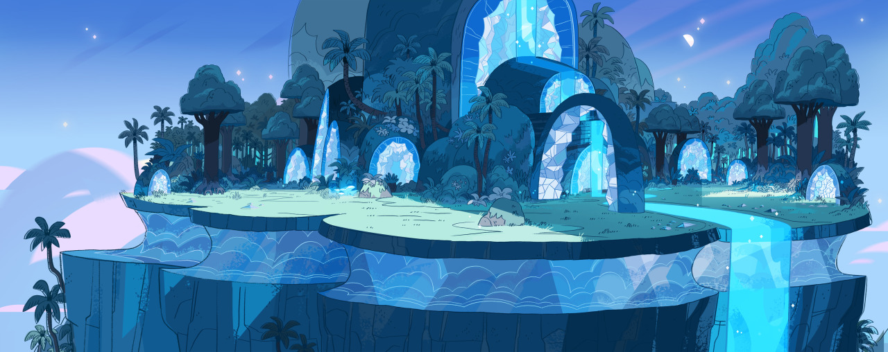 A selection of Backgrounds from the Steven Universe episode: Island Adventure Art