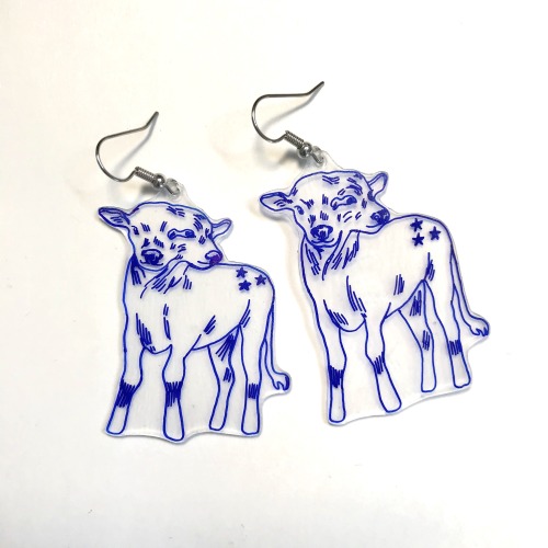 cowboymaterials: not to plug but i made these two-headed calf earrings and all proceeds go to black 