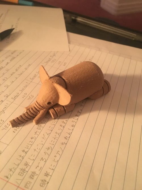 square-enix: my dad noticed i was stressed so he 3d printed me a little wooden elephant