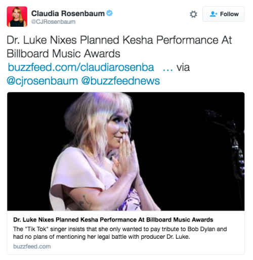 thresholdofzero:buzzfeednews:Kesha’s Billboard Awards performance on Sunday is back on. Producer Dr.