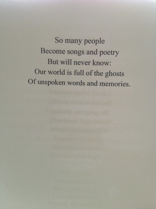 story-dj:  Could You Ever Live Without? - Top Rated Poetry.“Take it from a non-poetry