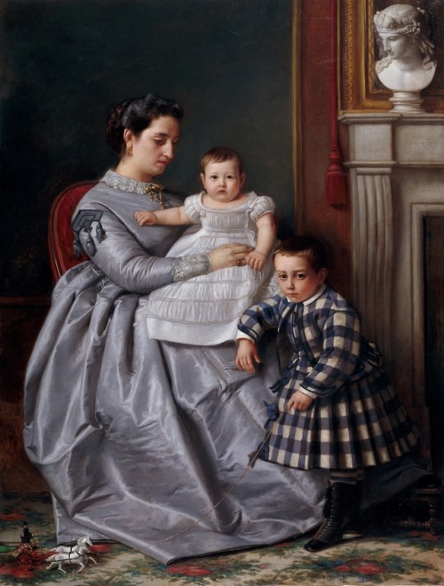 La esposa e hijos del pintor por Victor Manzano y Mejorada, 1864-65.