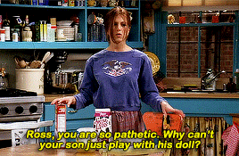 nerd4music:“Can someone, somewhere, someday, gif a parallel set of Ross’s messiness when Ben played 