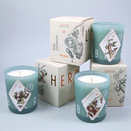 Kerzon’s herbarium candles have gorgeous botanical illustrations.