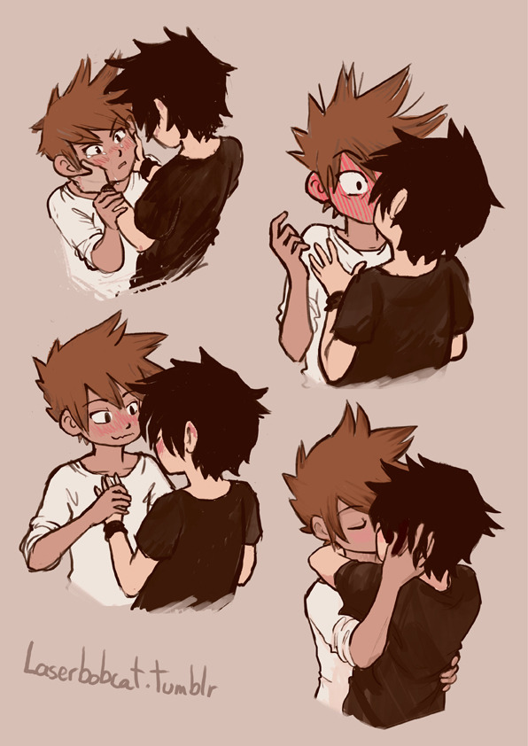 laserbobcat: First kiss!I finished this series of sketches I had in mind.Tried to