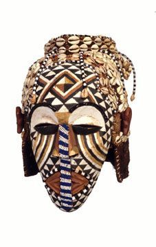 Ngaady a Mwaash masks made by the Kuba people from DR Congo; Central Africa