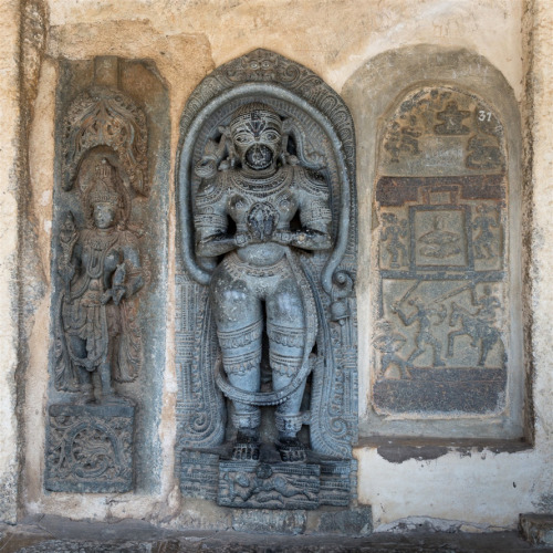 Hanuman, Chennakeshava temple, Belur, Karnataka, photo by Kevin Standage, more at https://kevinstand