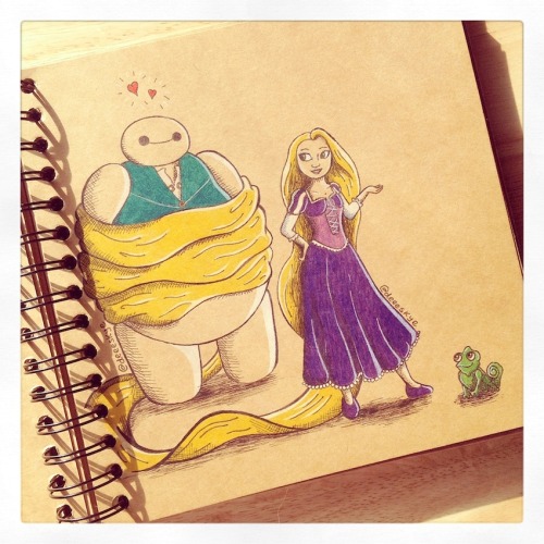 thepsychoemoreport:thenewdisneyprincess:Some adorable art from DeeeSkye on Deviant Art of Baymax