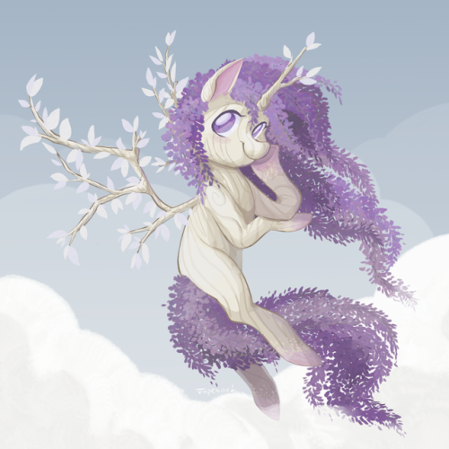 Finished! I really wanted to draw a woodland uni with wisteria hair. It was&hellip;. just about 