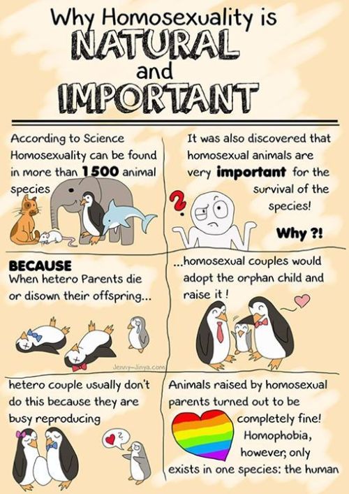 “I hate it when people say “homosexuality is unnatural” - according to science, ho