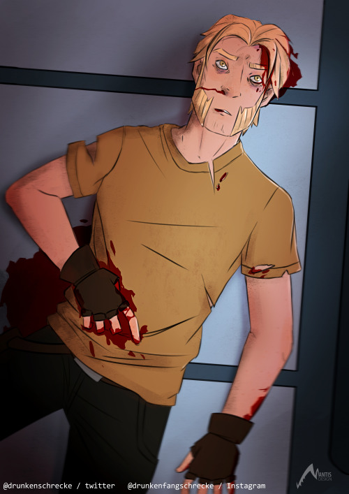 drunkenmantis:bleeding out……He’s ok btw(somebody use this for a fanfiction please because i can’t wr