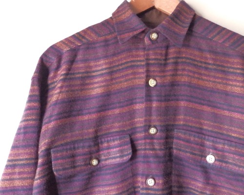 littlevisionsthrift: structure striped burgundy warm weave button down. Size S. LittleVisionsThrift.