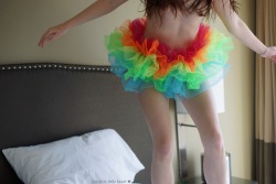 alittleprincessat:  daddyspdxprincess:  herdirtylittleheart:  These are the last of the rainbow tutu photos.  They were the most fun to shoot because I was giggling the whole time and the photographer had a delightful smirk on their face.   Love this