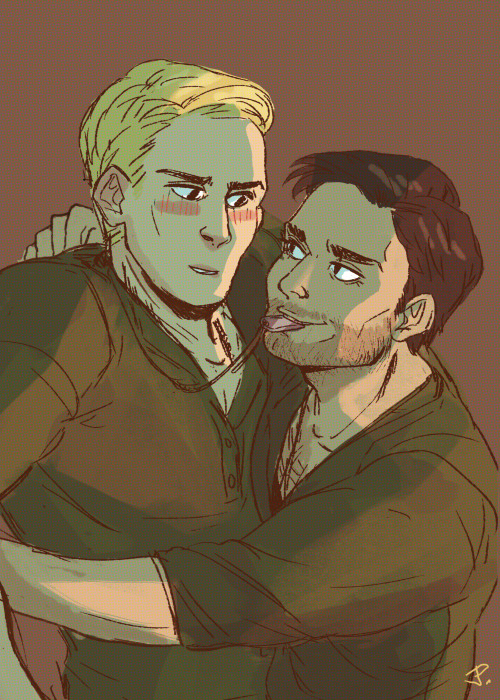 jokeritadoodle: Art trade with the awesome @kwoodles who asked for WWII stucky!! i had so much fun d